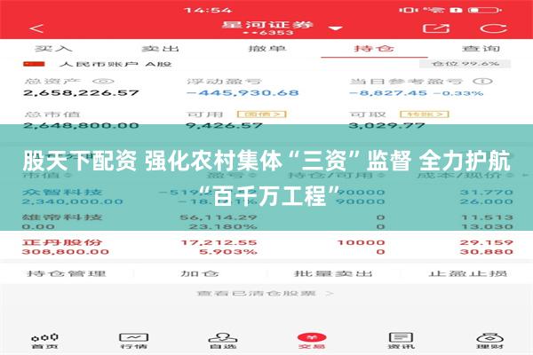 股天下配资 强化农村集体“三资”监督 全力护航“百千万工程”