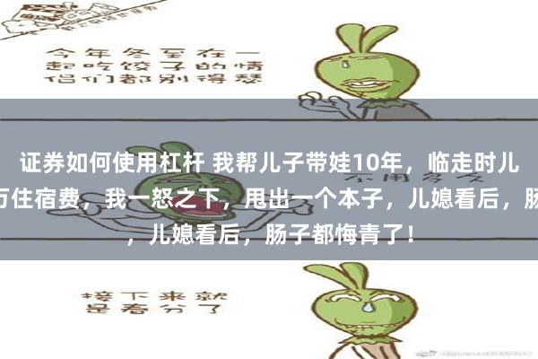 证券如何使用杠杆 我帮儿子带娃10年，临走时儿媳找我要10万住宿费，我一怒之下，甩出一个本子，儿媳看后，肠子都悔青了！